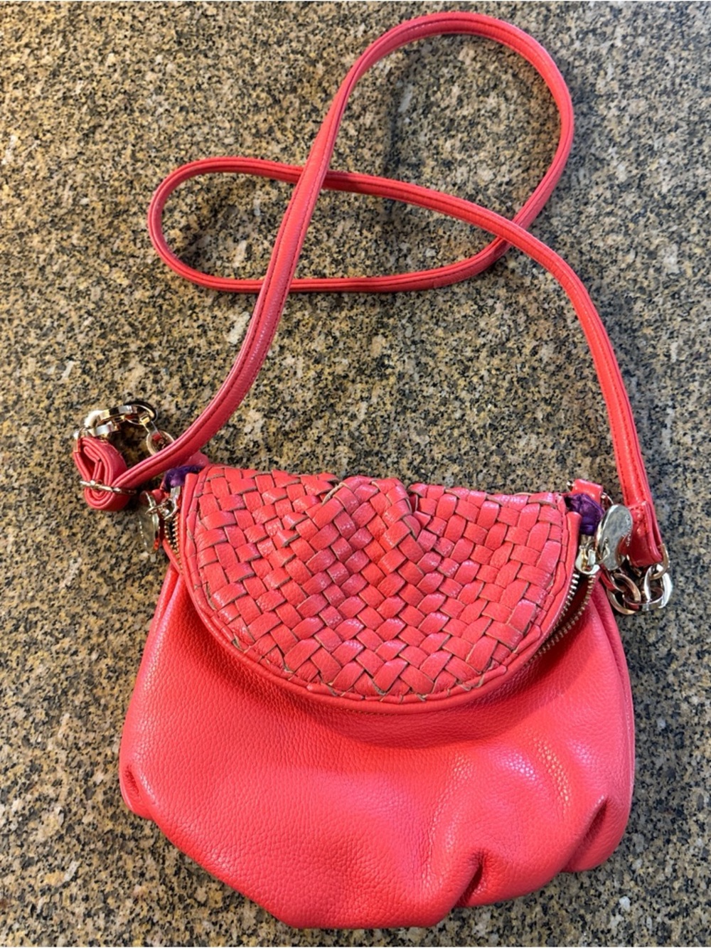 Deux Lux Coral Woven-Flap Crossbody Bag